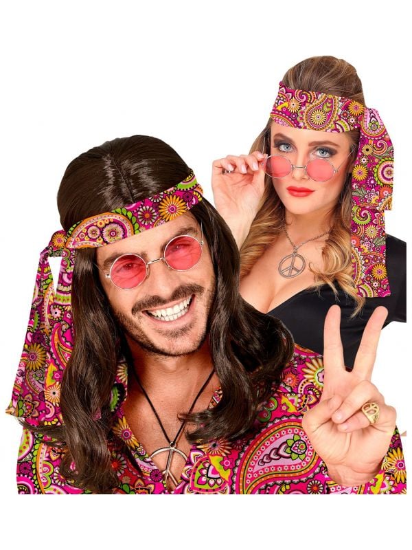Roze paisley hippie hoofdband