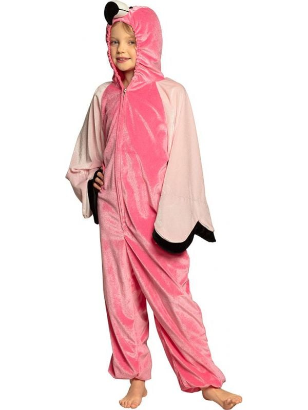 Roze pluche flamingo kostuum kind