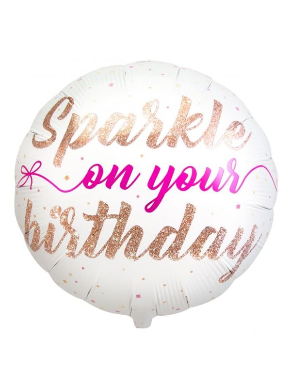 Roze sparkle verjaardag folieballon