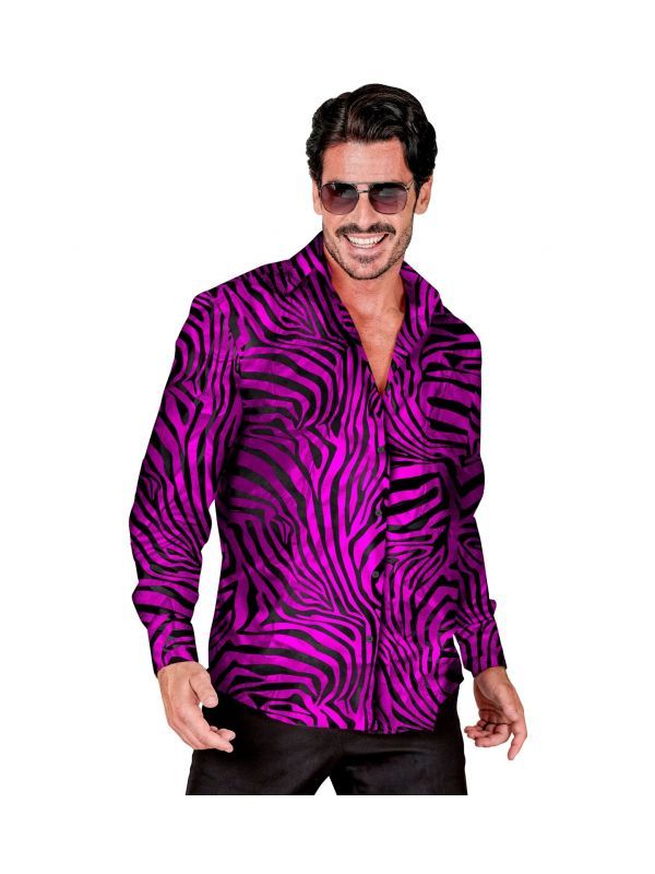 Roze tijgerprint blouse heren