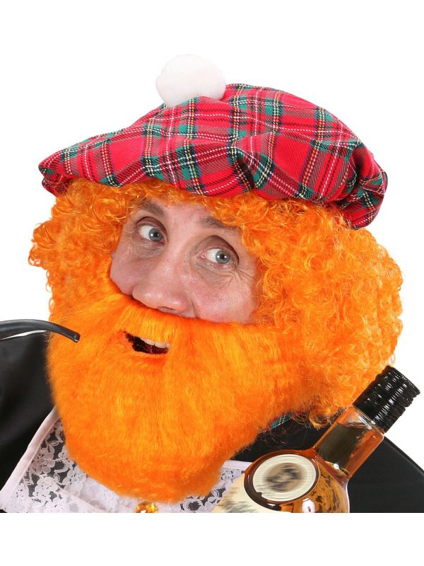 Schotse oranje baard met snor