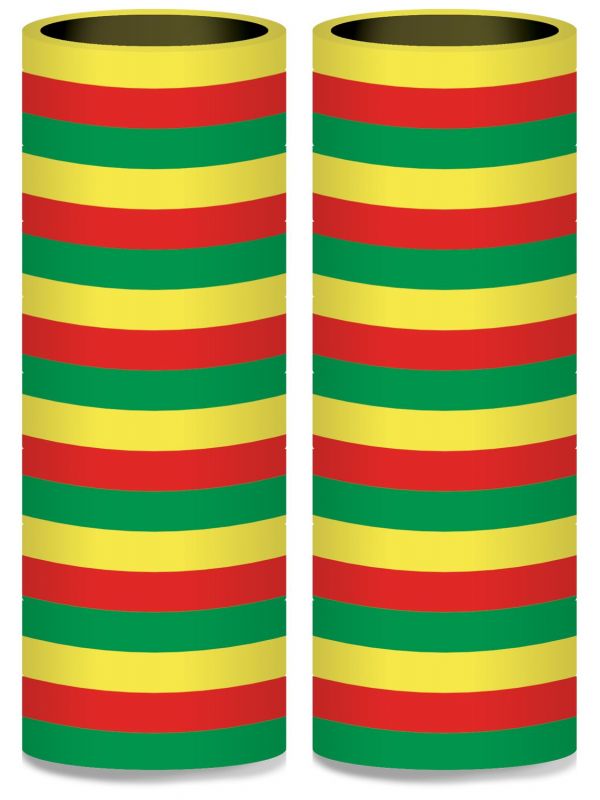 Serpentines tricolor rood-groen-geel