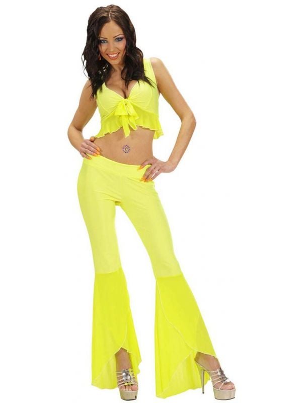 Sexy neon gele samba top en broek