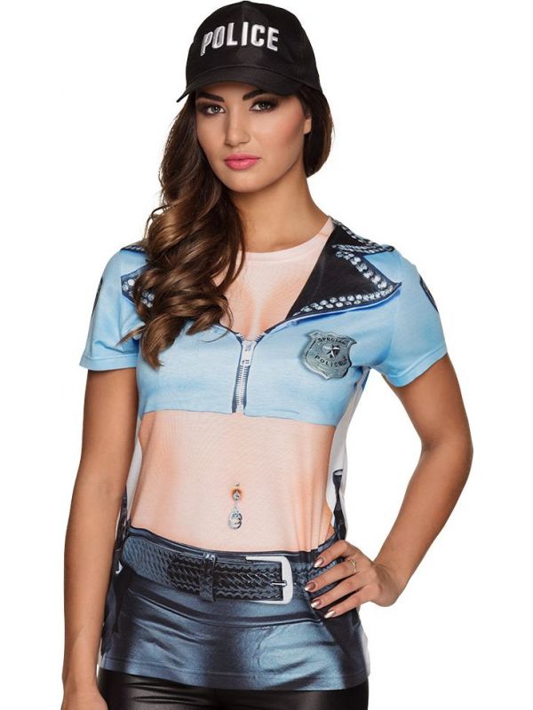 Sexy politie agente shirt dames