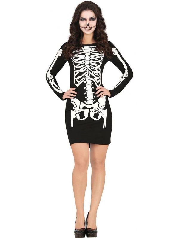 Sexy skelet jurkje dames