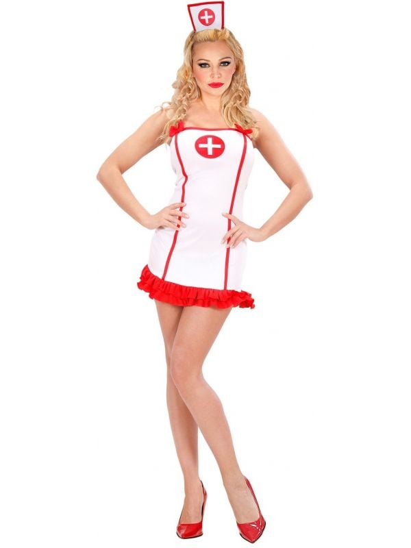 Sexy Verpleegster Wit Kostuum