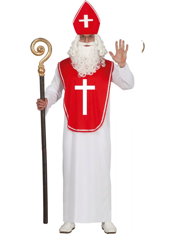 Sint nicolaas bisschop kostuum man