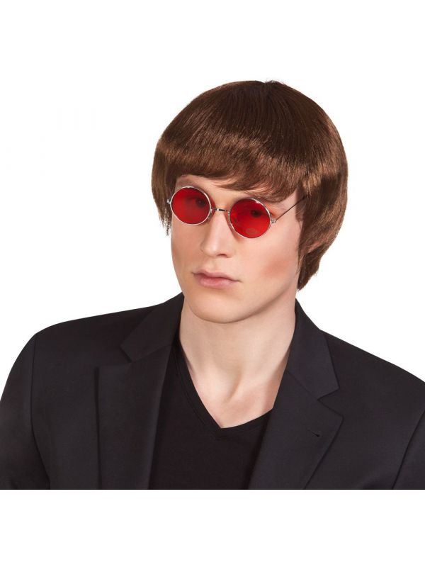 Sixties John Lennon pruik bruin