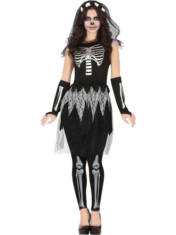 Skelet jurk dames halloween