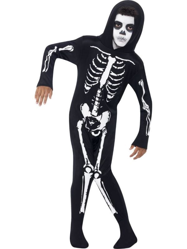 Skelet Kostuum Kinderen Zwart Onepiece