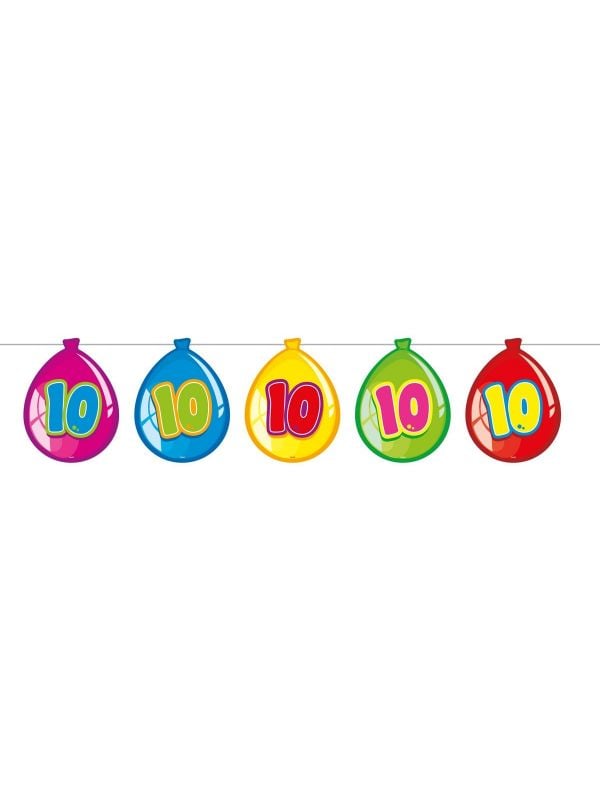 Slinger birthday 10 jaar ballonnen 10 meter