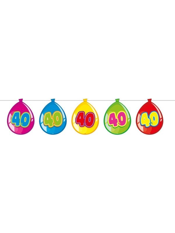 Slinger birthday 40 jaar ballonnen 10 meter