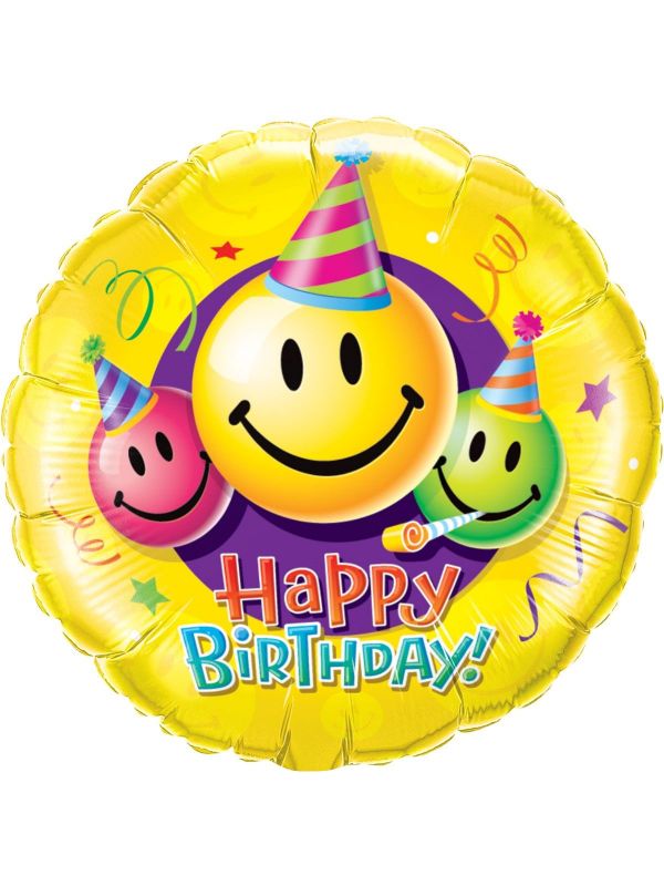 Smileys verjaardag folieballon