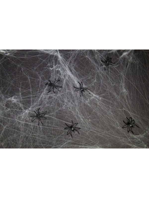 Spinnenweb met 6 spinnen 100 gram