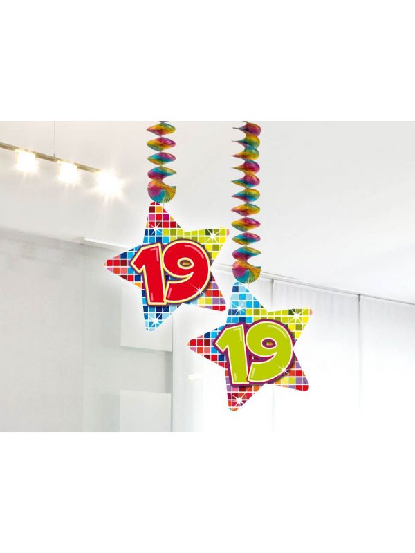 Spiraal decoratie 19 jaar Birthday Blocks