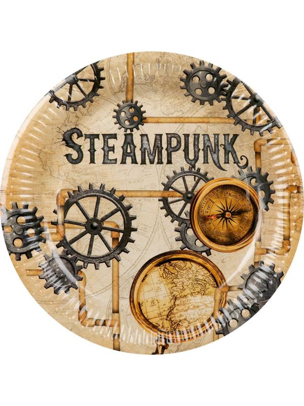 Steampunk thema party bordjes