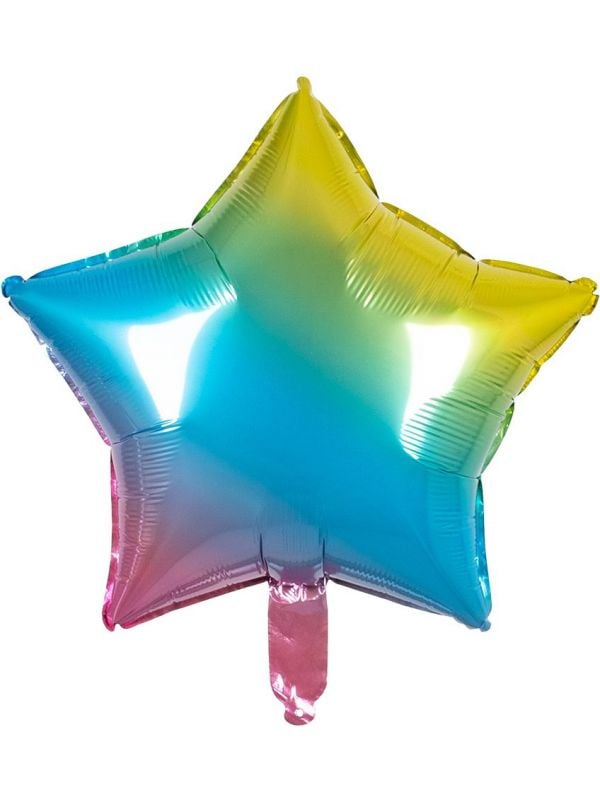 Ster vormige folie ballon regenboog