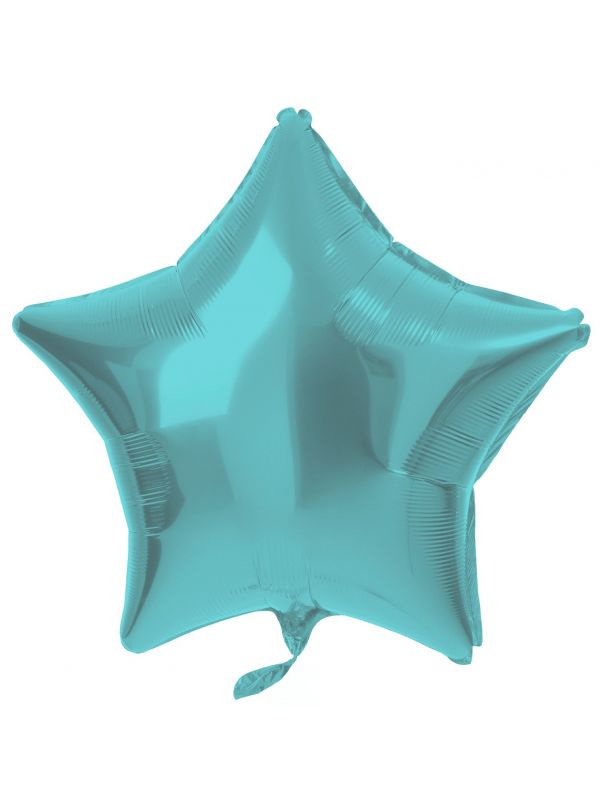Stervorm folieballon 48cm aqua blauw