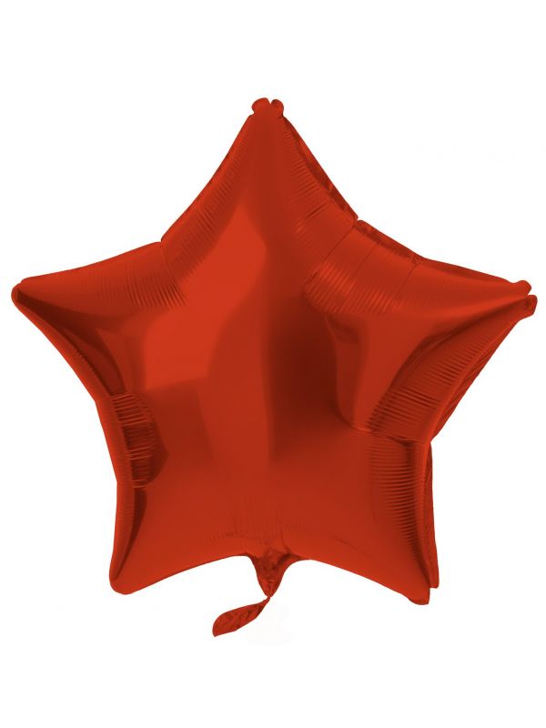 Stervorm folieballon 48cm metallic rood