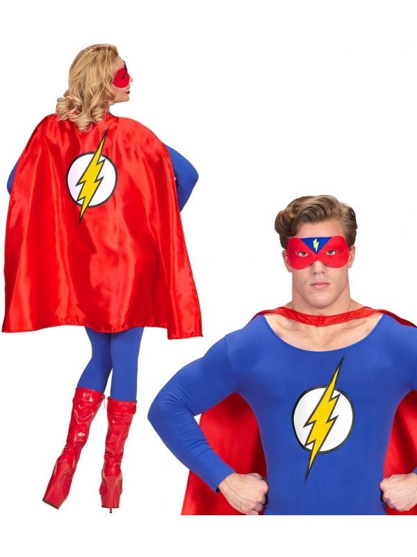 Superhelden cape met oogmasker One-size-volwassenen