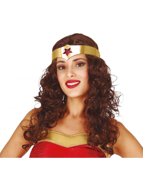 Superwoman pruik met hoofdband