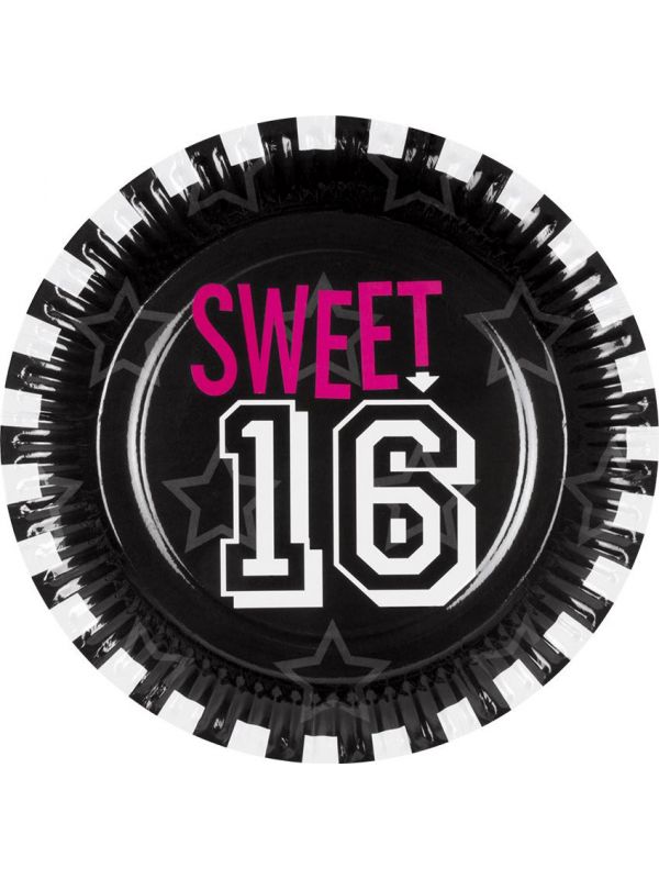 Sweet 16 verjaardag bordjes