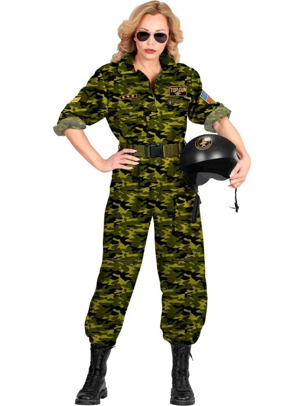Top gun camouflage kostuum dames