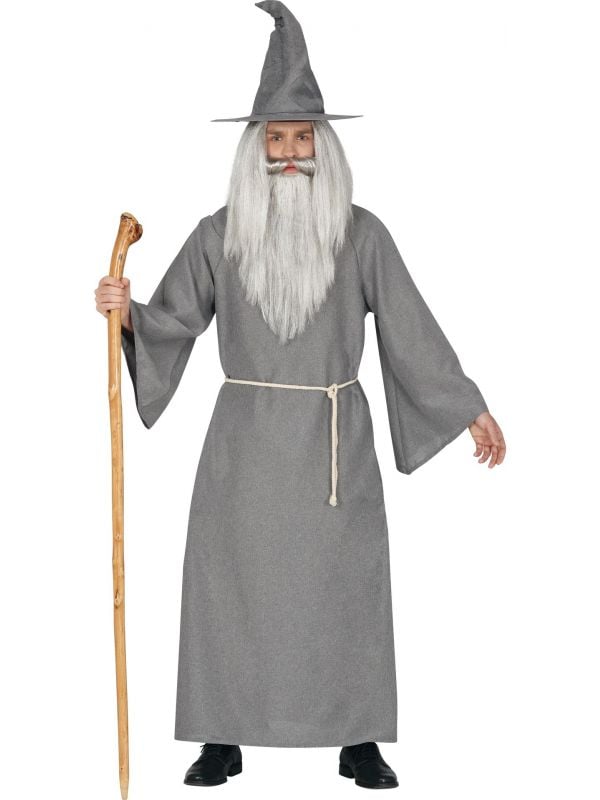 Kleding Herenkleding Pakken Gandalf mantel capuchon grijze wollen hoed baard Lord of rings cosplay kostuum handgemaakte custom 