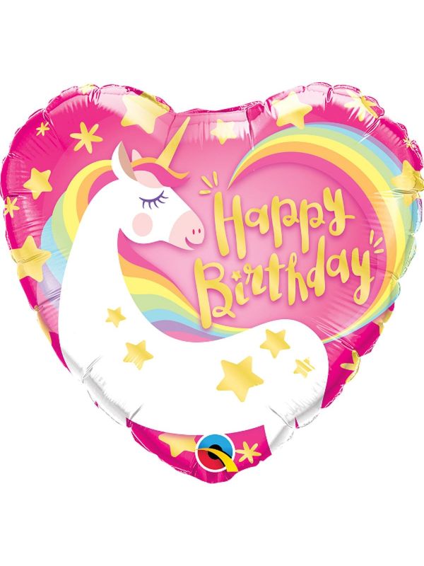 Unicorn party hartvormig folieballon