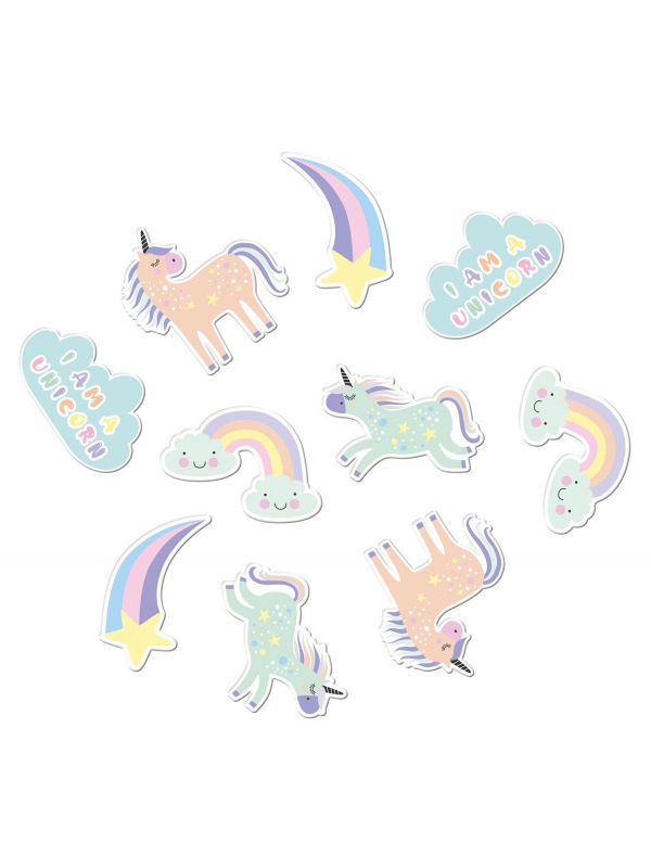 Unicorns en Rainbows kinderfeestje tafelconfetti xl
