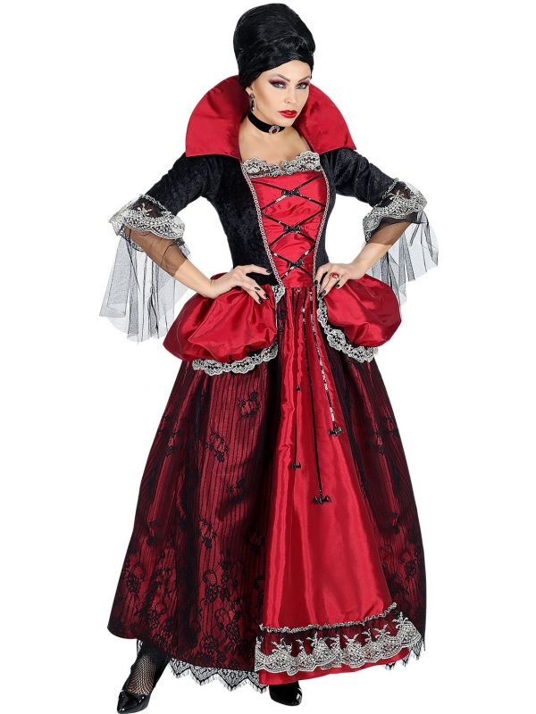 Vampier jurk vrouw rood
