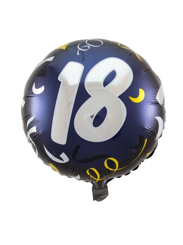 Verjaardag 18 feestelijk folieballon blauw