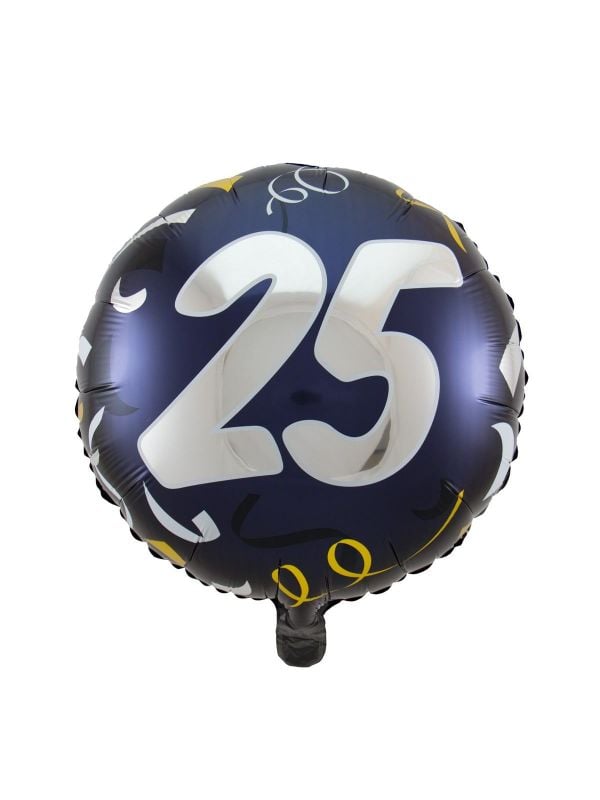 Verjaardag 25 feestelijk folieballon blauw