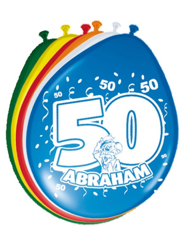 Verjaardag 50 jaar abraham ballonnen 8 stuks