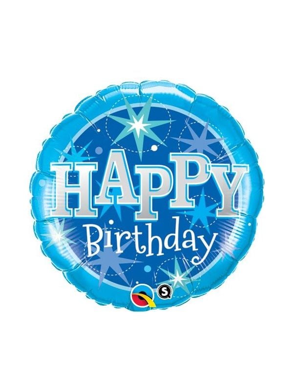 Verjaardag bday blauwe folieballon