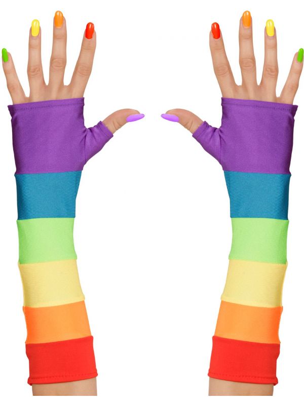 Vingerloze Gay Pride handschoenen