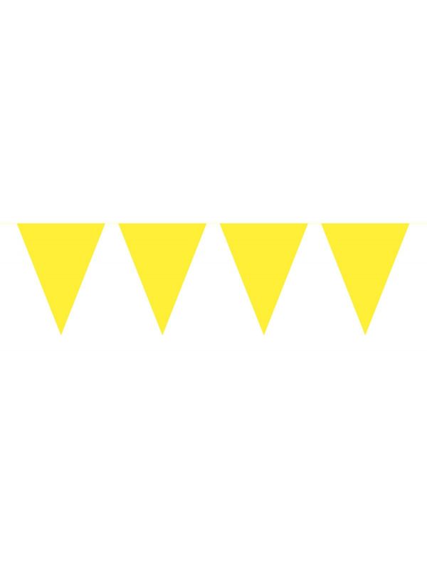 Vlaggenlijn geel uni 10 meter