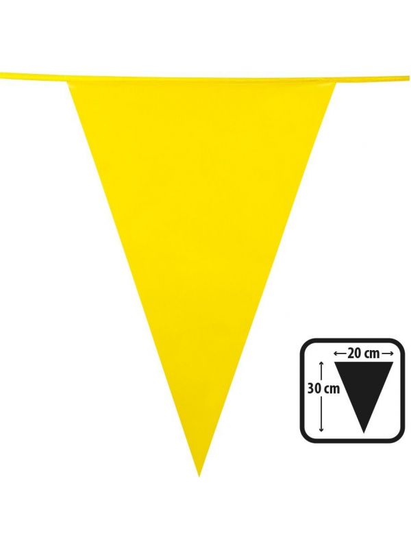 Vlaggenlijn plastic geel