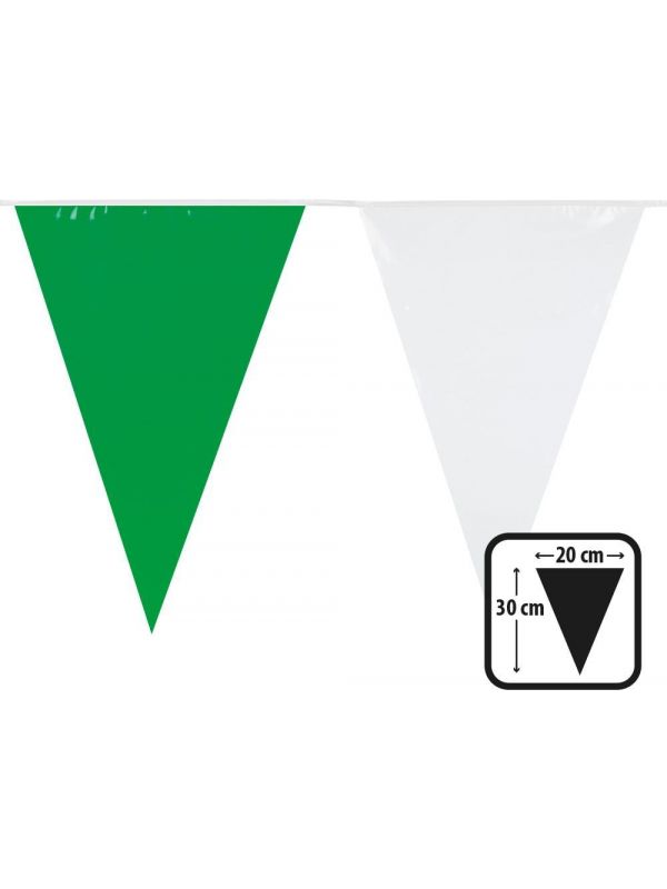 Vlaggenlijn plastic groen wit