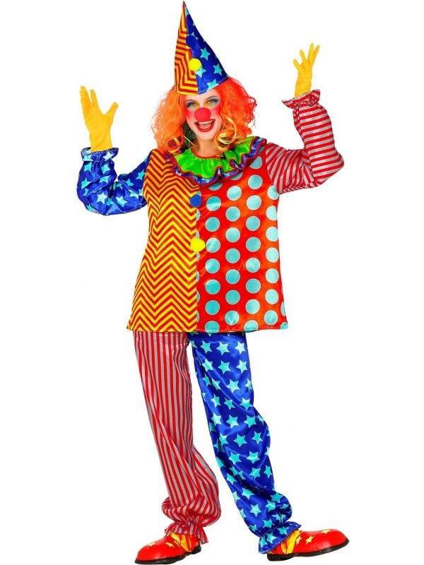 Vrolijke carnaval clown kostuum