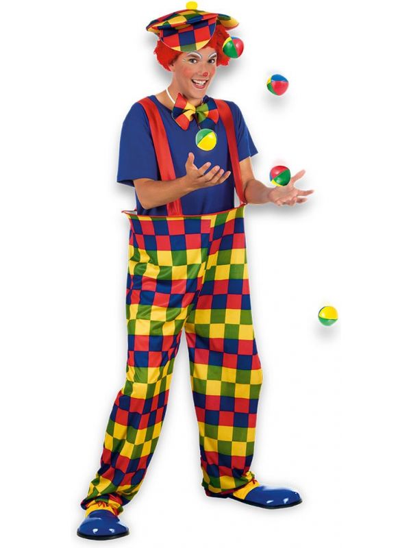 Vrolijke clown Bonbon kostuum heren