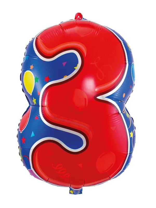 Vrolijke verjaardag 3 jaar folieballon
