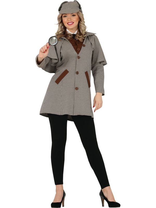 Vrouwelijke Sherlock detective outfit