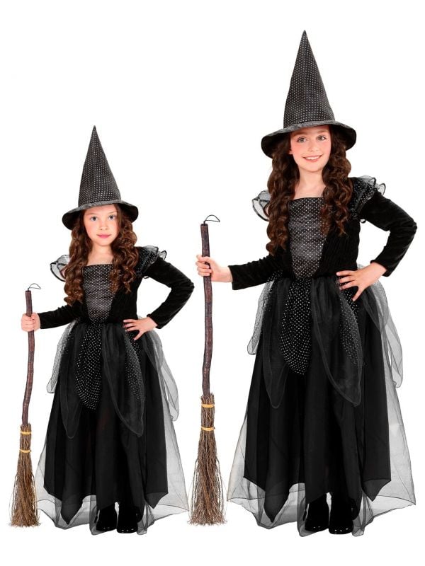 Wicca zwarte heks jurk kind