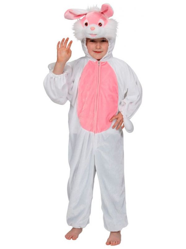 uitglijden Pluche pop Transistor Wit konijnen onesie | Carnavalskleding.nl