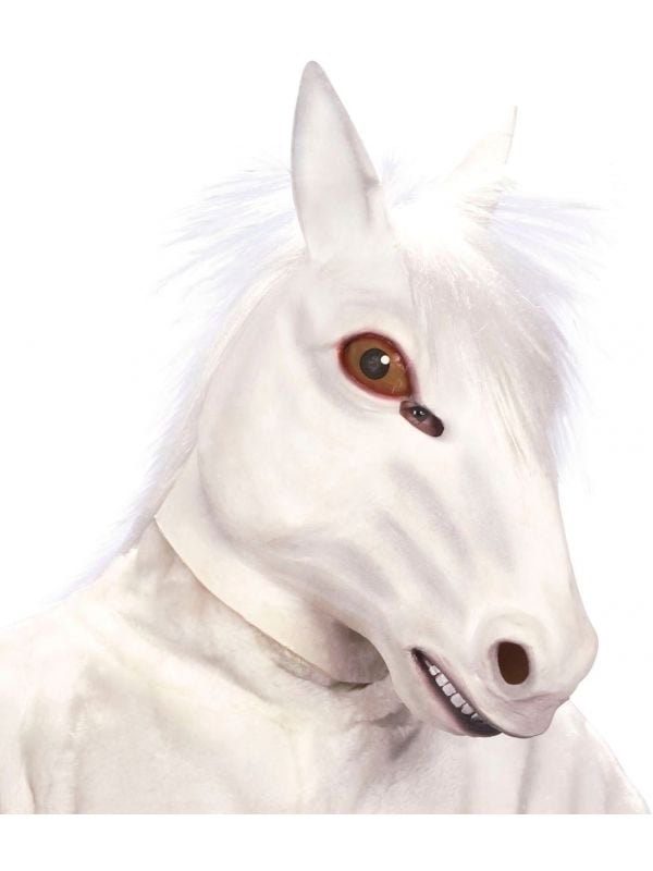 accent wang debat Wit paarden masker | Carnavalskleding.nl