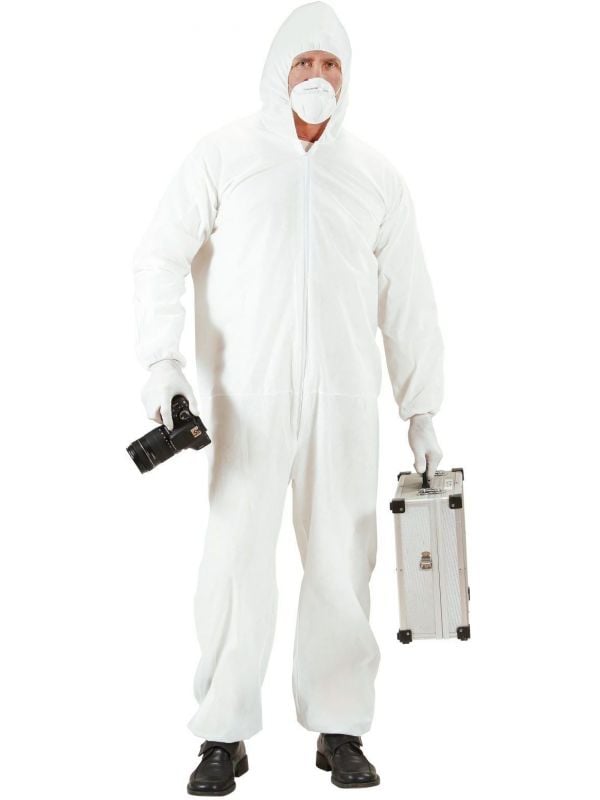 Witte CSI rechercheur kostuum heren