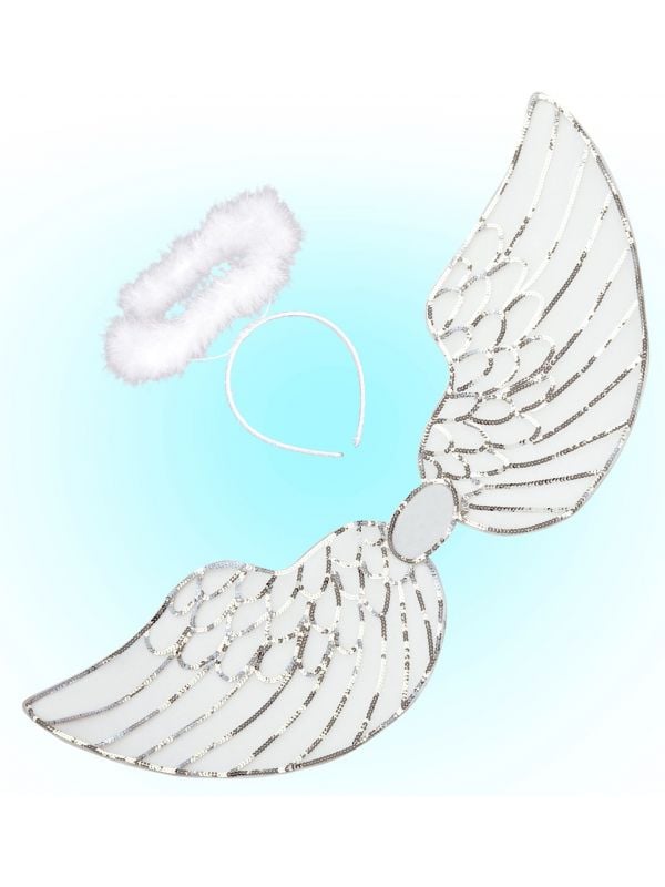 Witte engel vleugels met halo