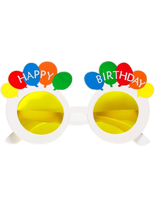 Witte Happy Birthday bril
