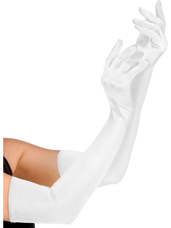 Witte lange gala handschoenen